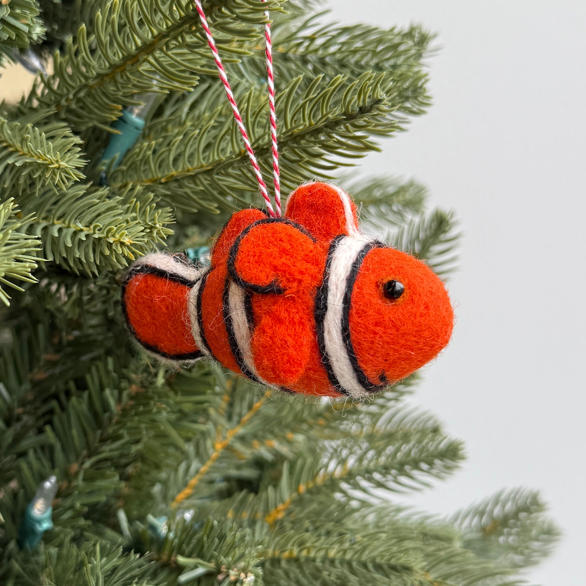 Clown Fish Ornament, Felt Wool