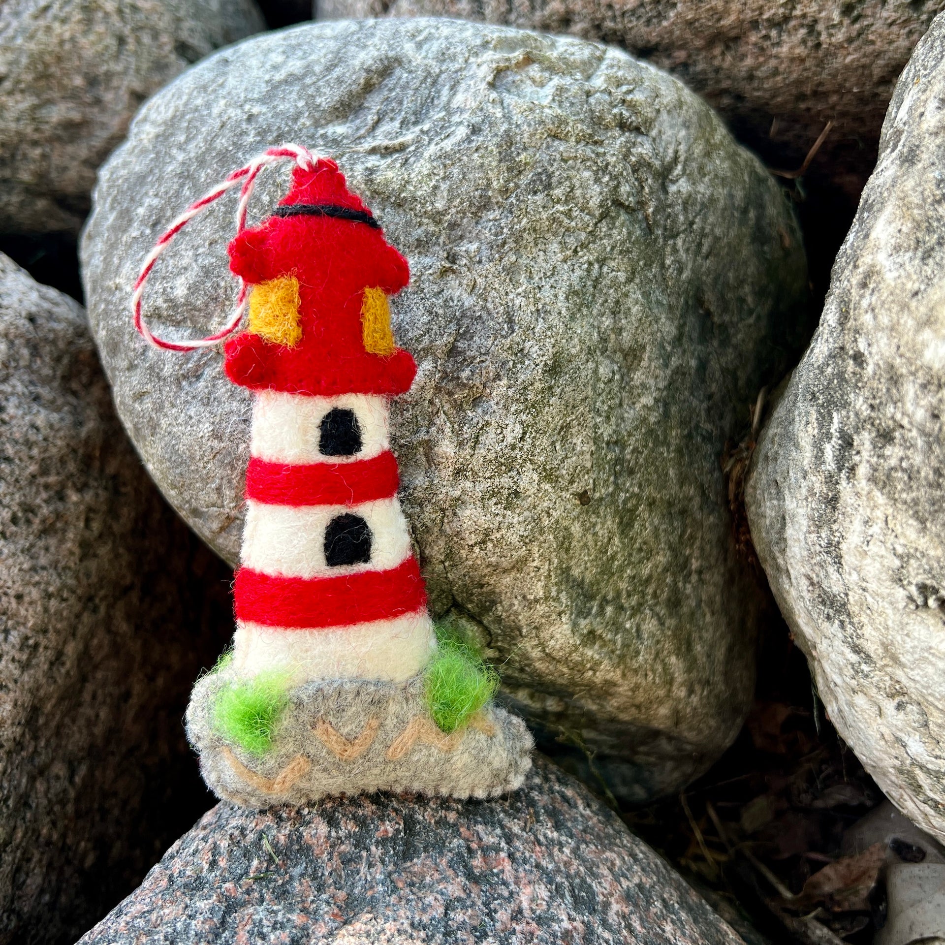 Lighthouse Ornament, Felt Wool