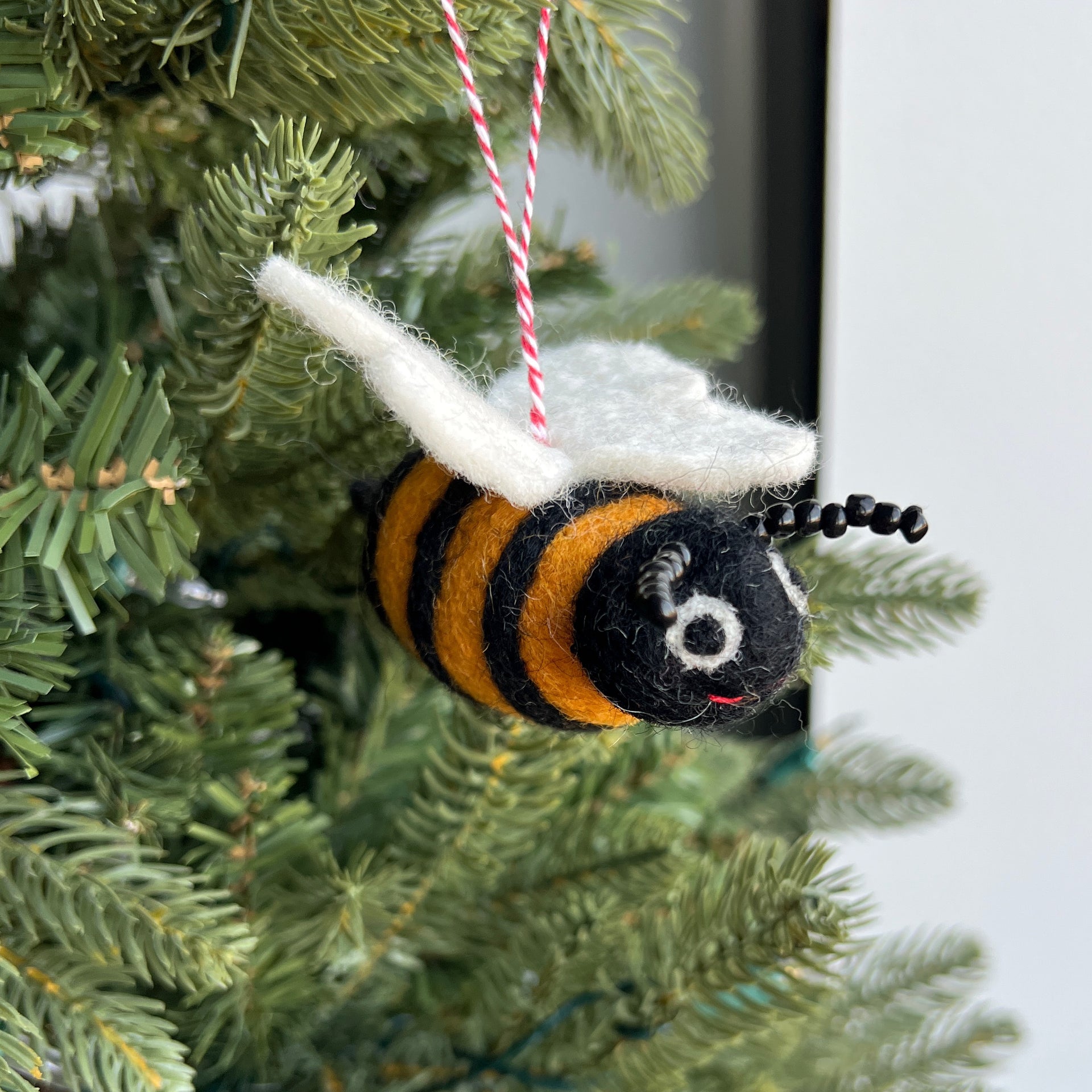 Bee Ornament, Felt Wool