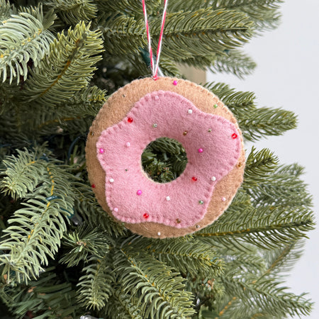 Donut Ornament, Felt Wool