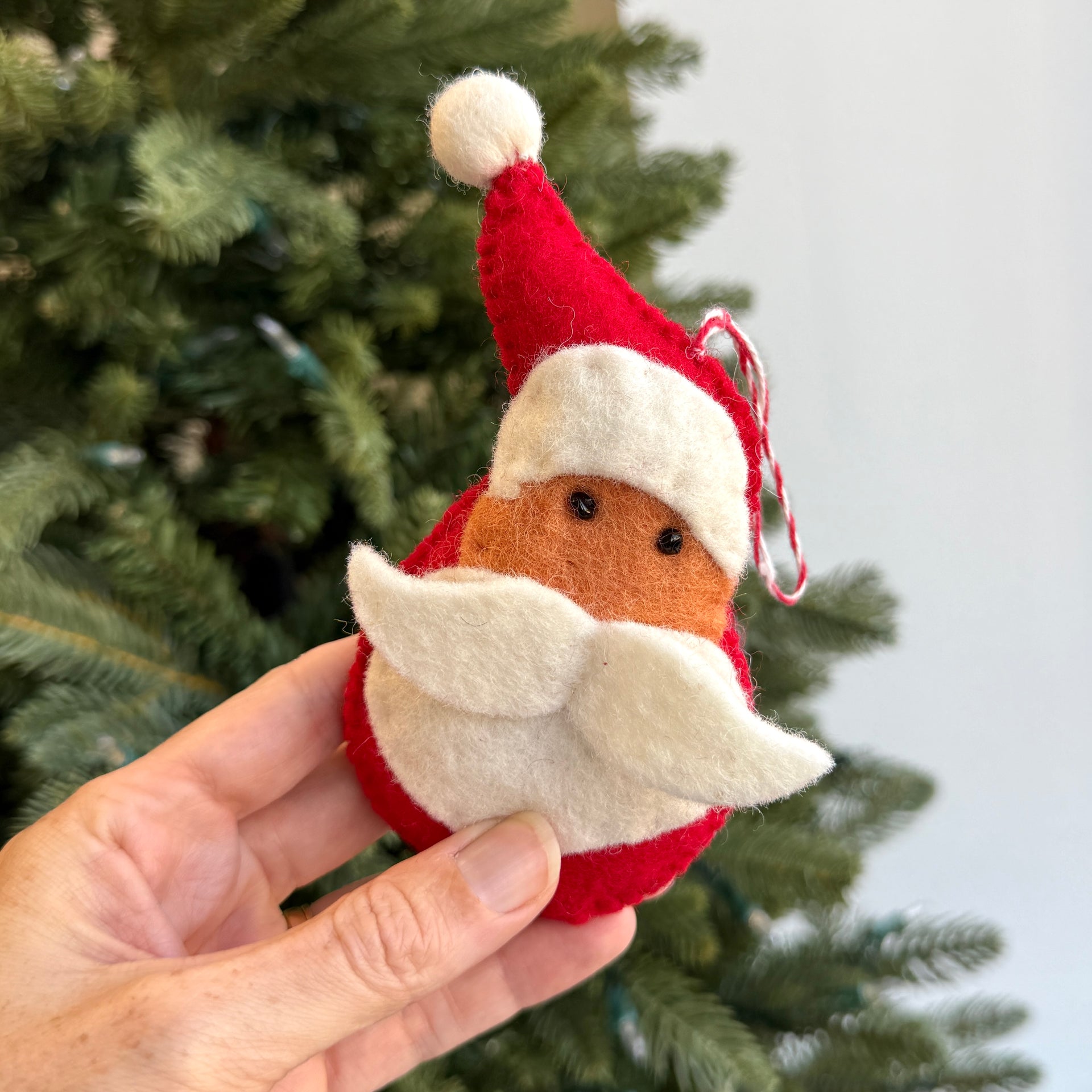 Santa Ornament, Felt Wool
