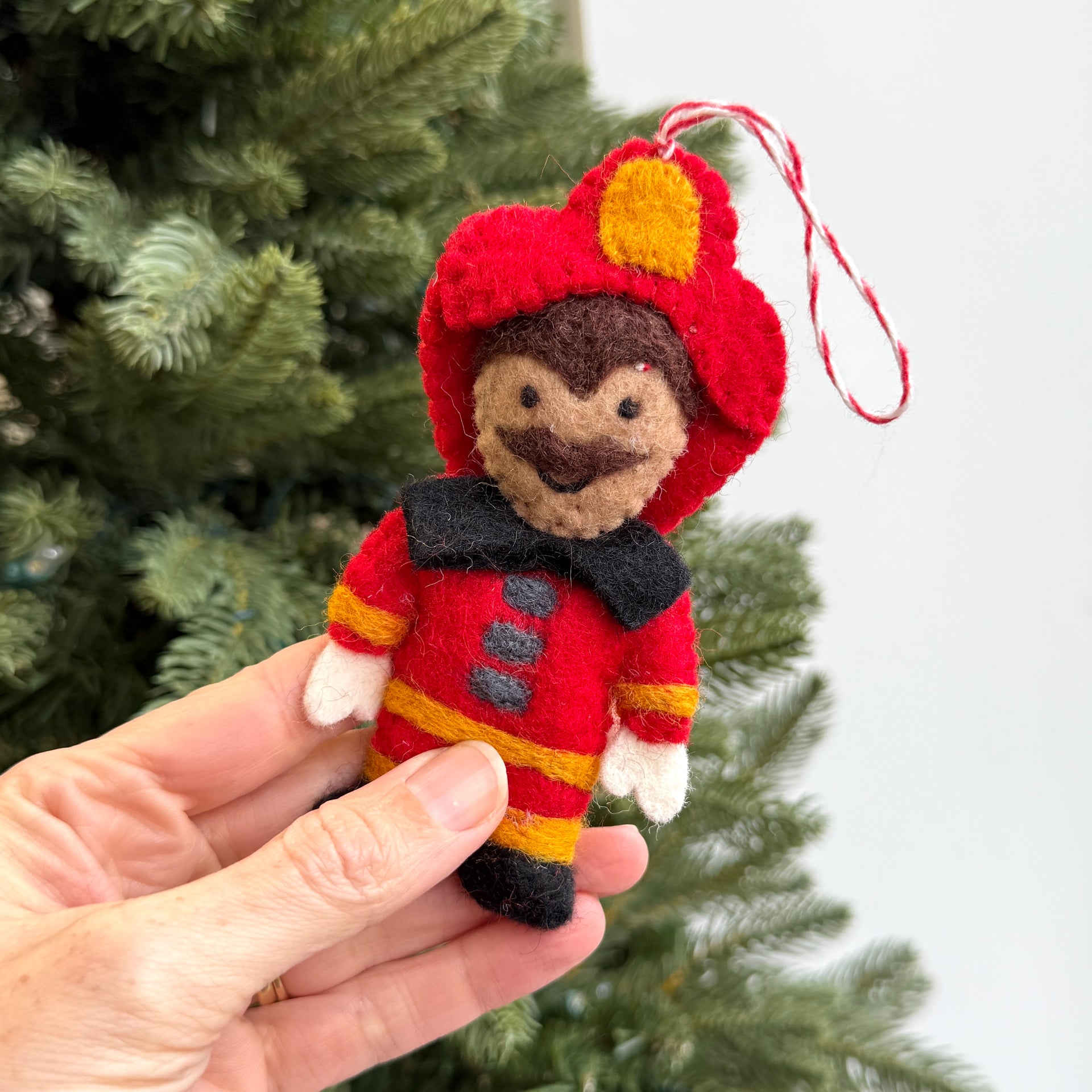 Fireman Ornament, Felt Wool