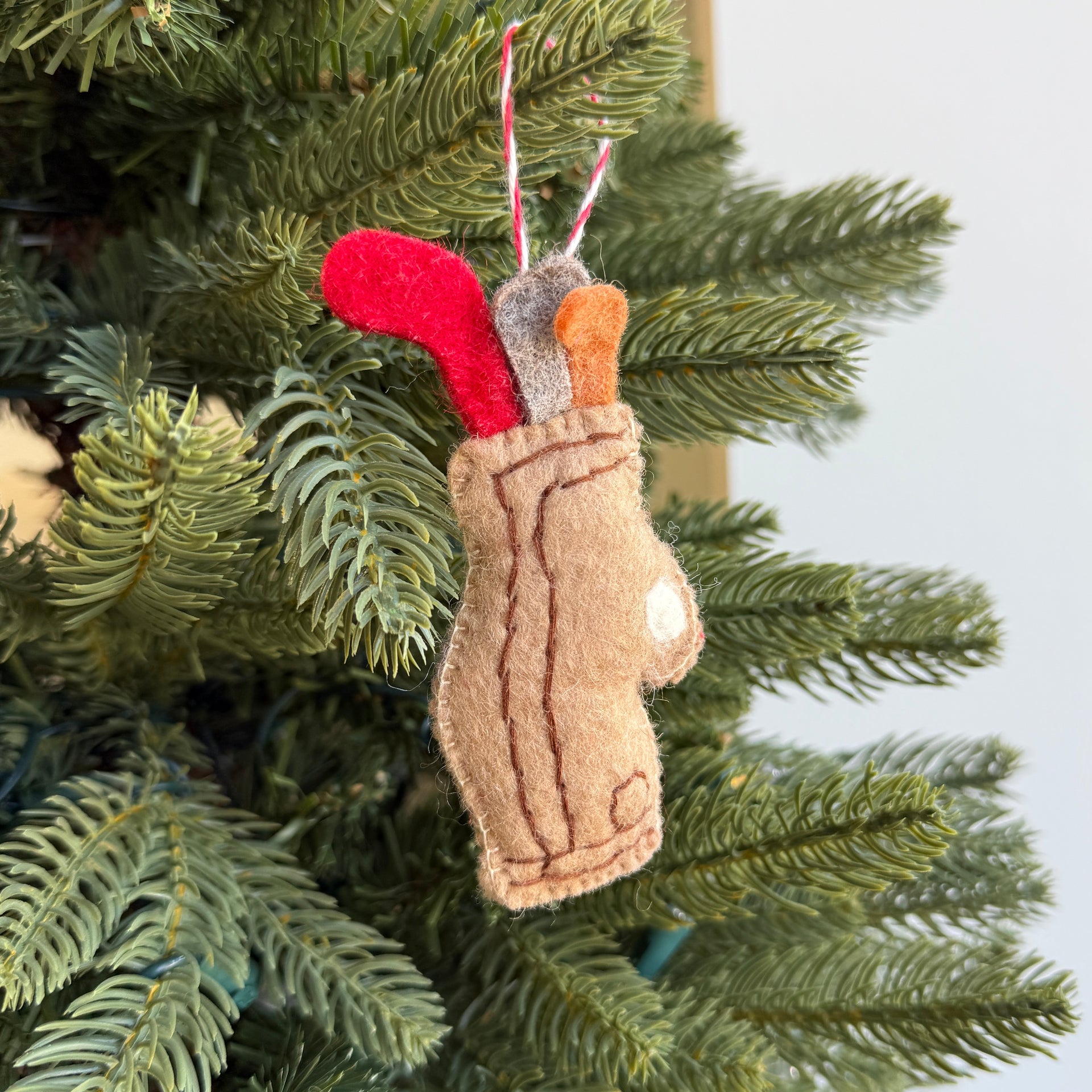 Golf Bag Ornament, Felt Wool