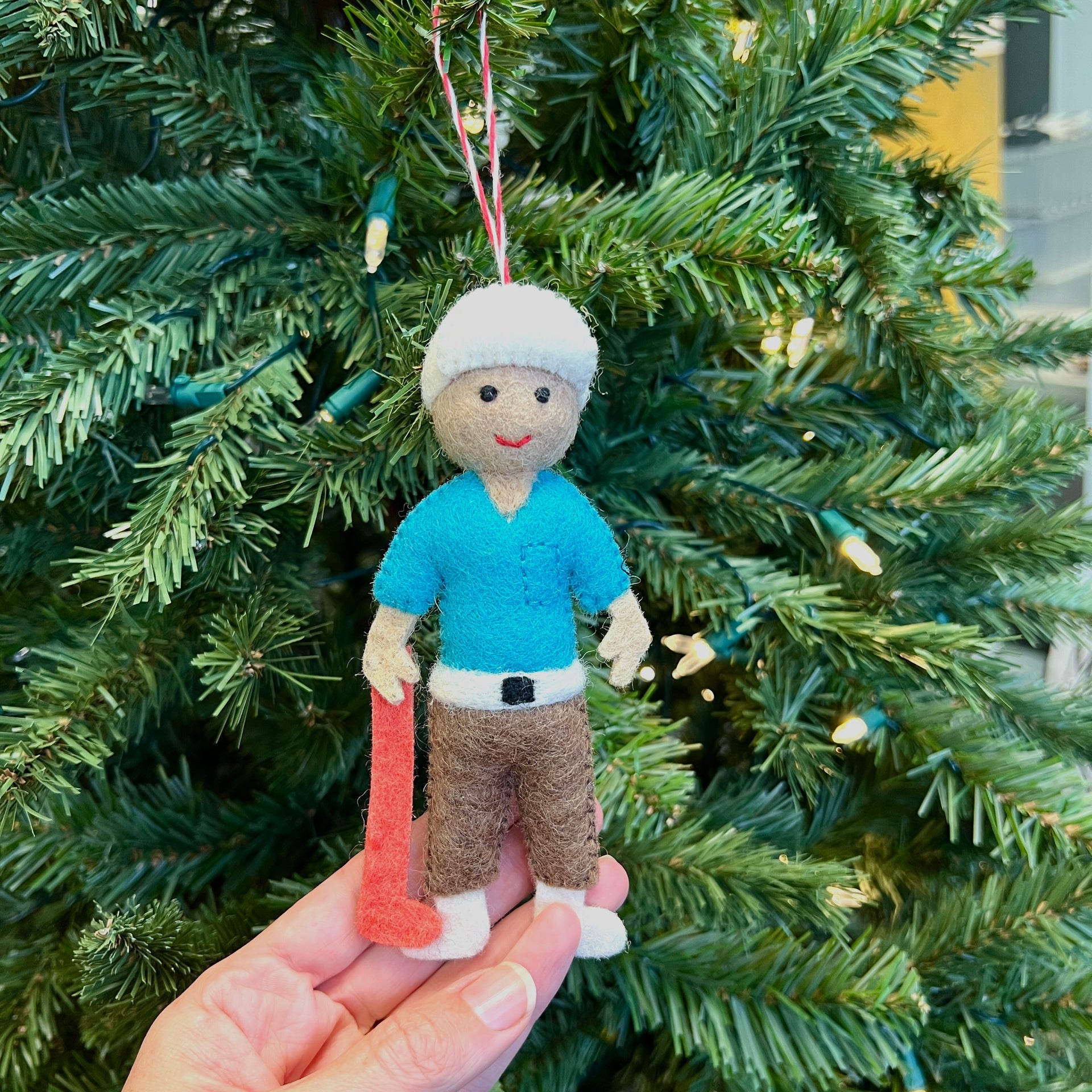 Golfer Ornament, Felt Wool