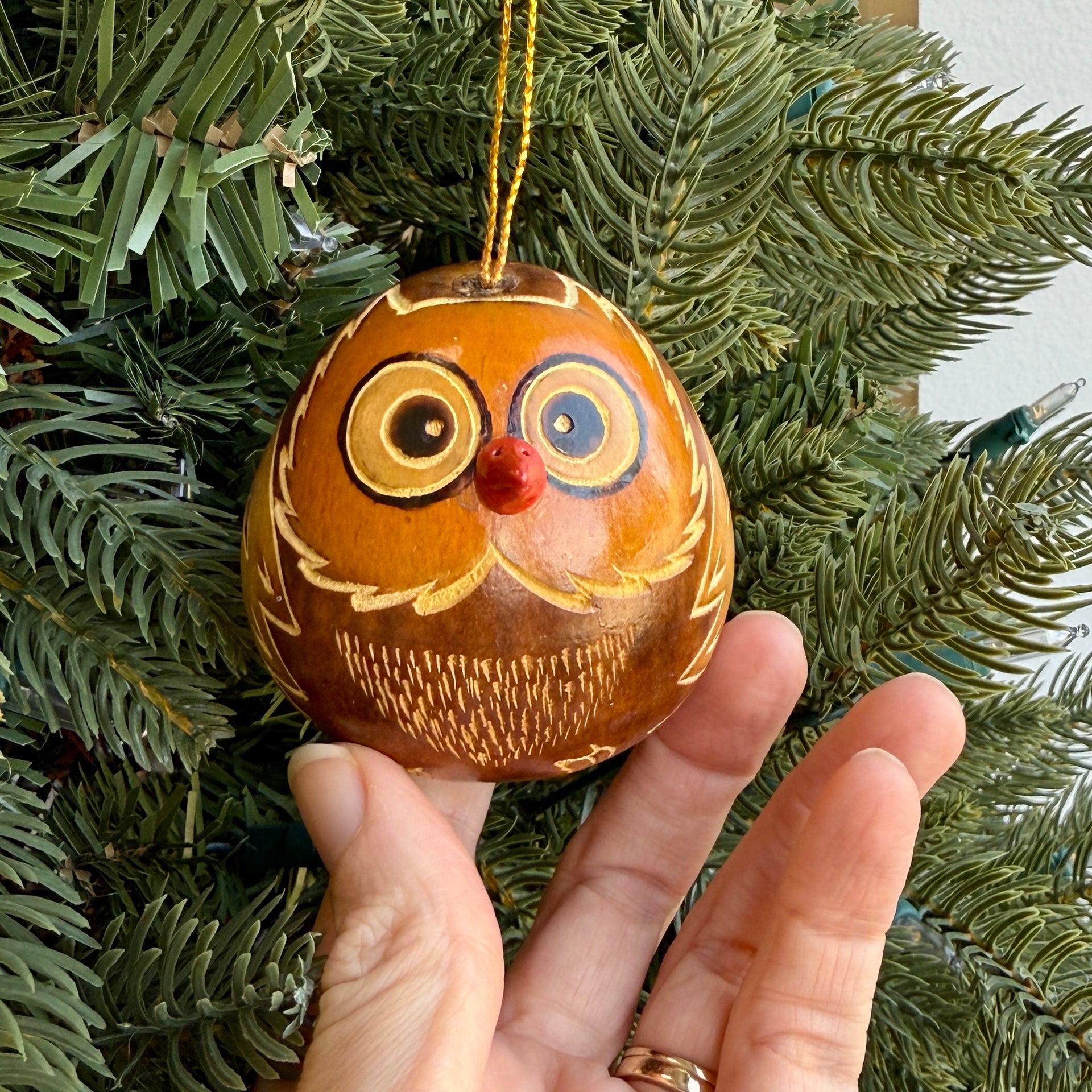 Owl Gourd Ornament