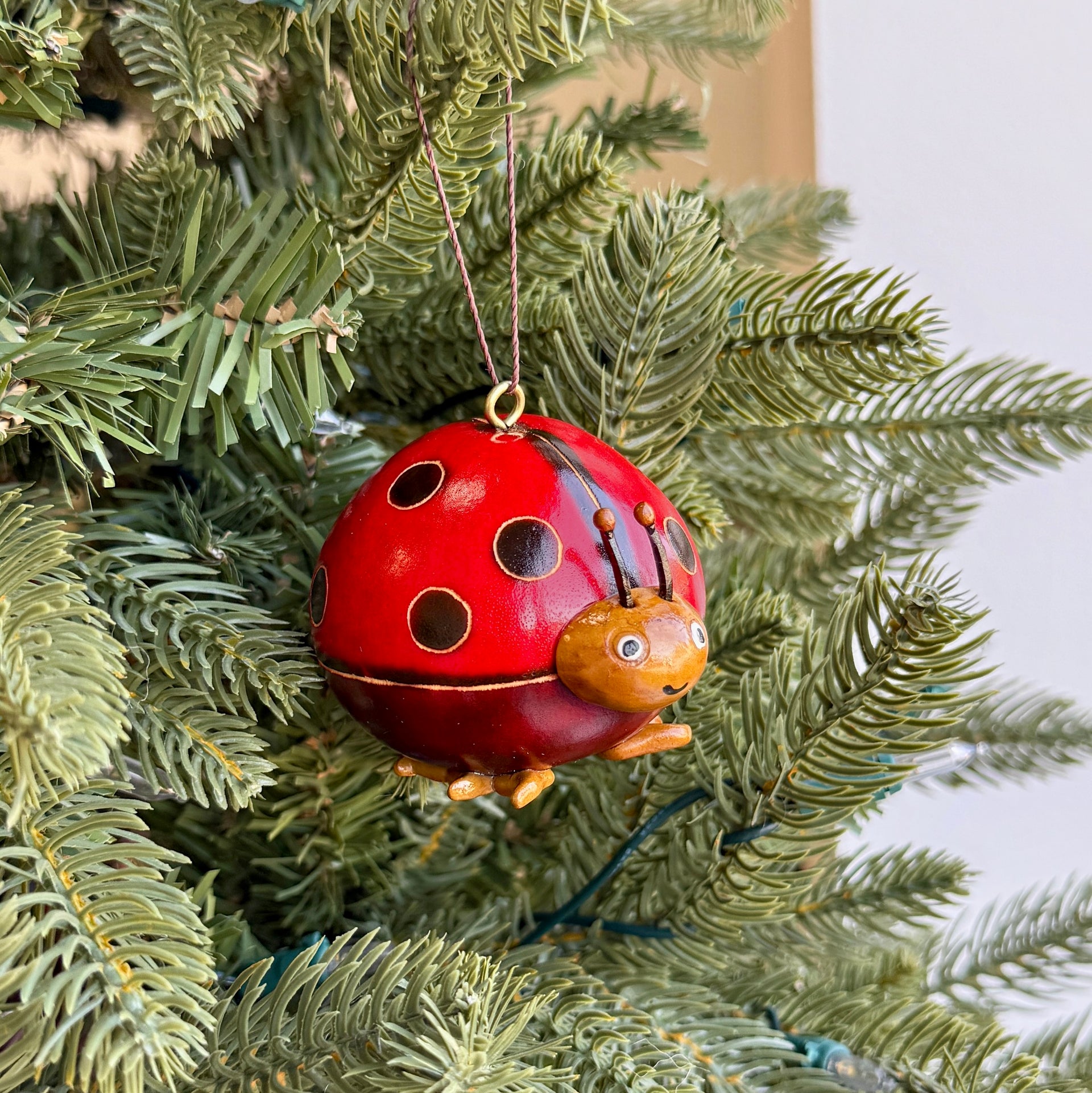 Ladybug Gourd Ornament