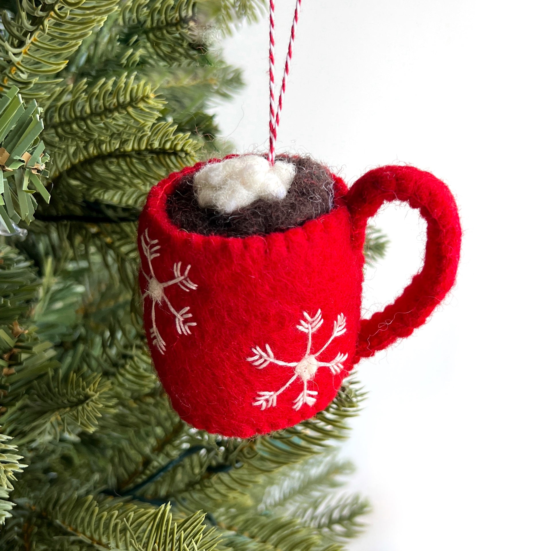 Hot Chocolate Ornament, Felt Wool