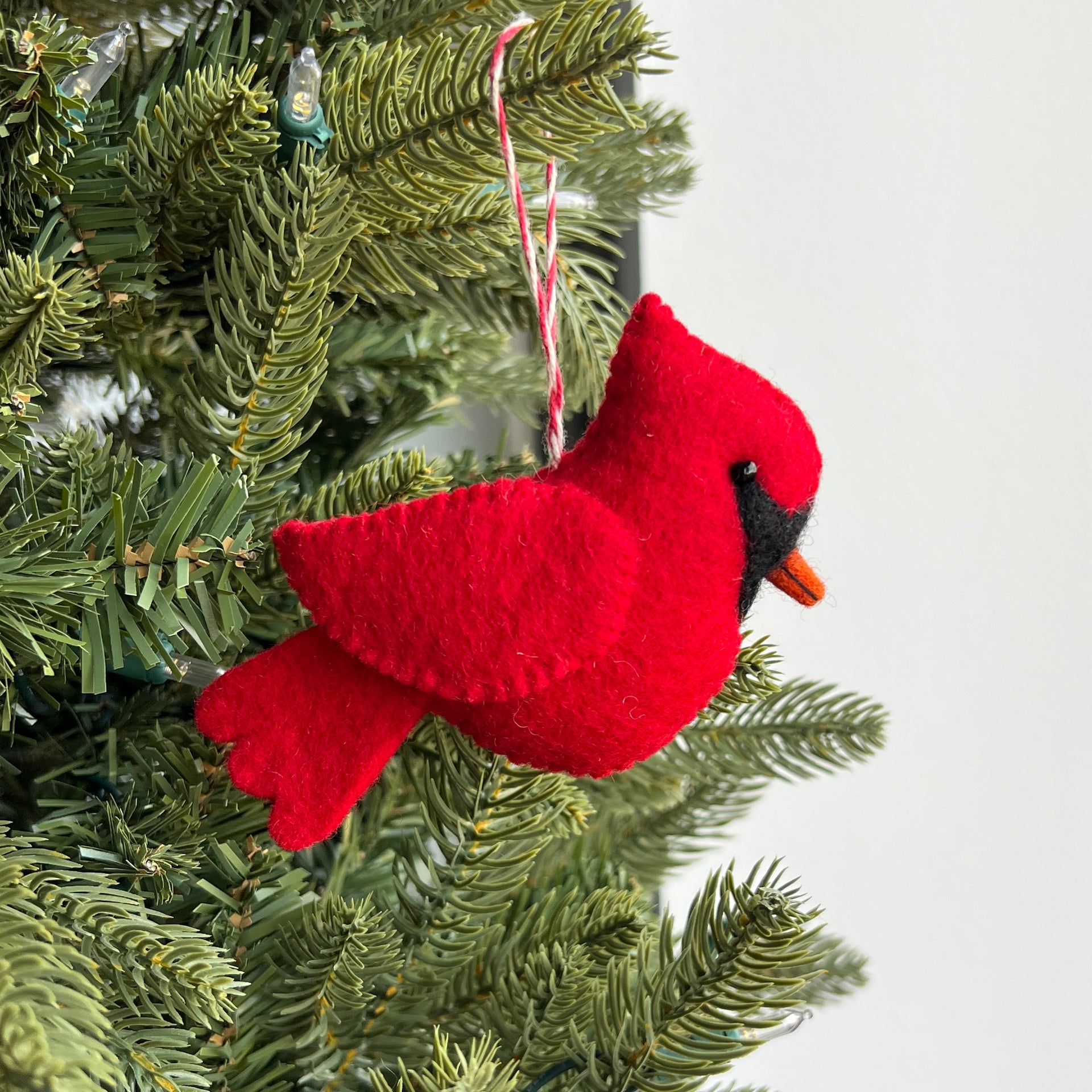 Large Cardinal Ornament, Felt Wool