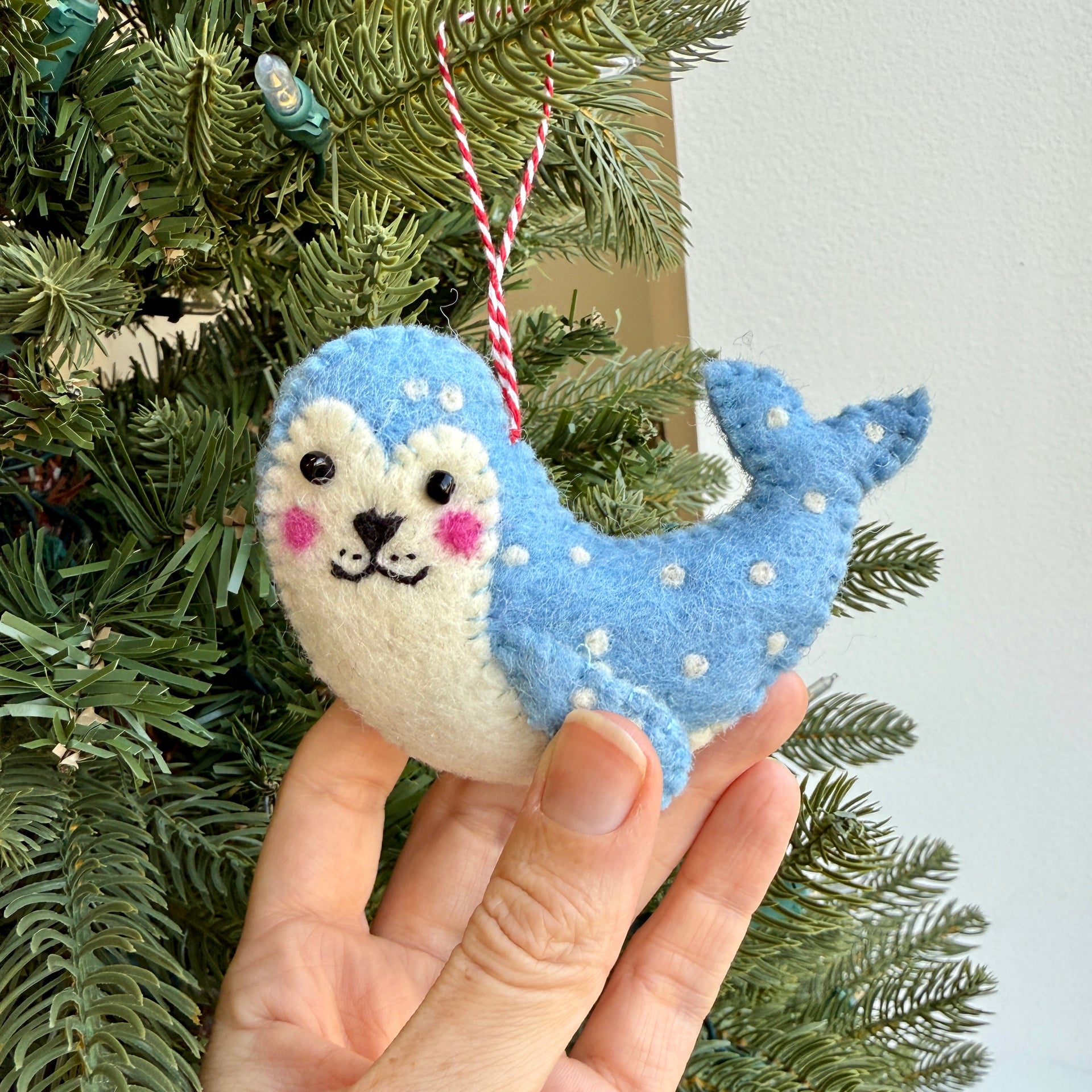 Leopard Seal Ornament, Felt Wool
