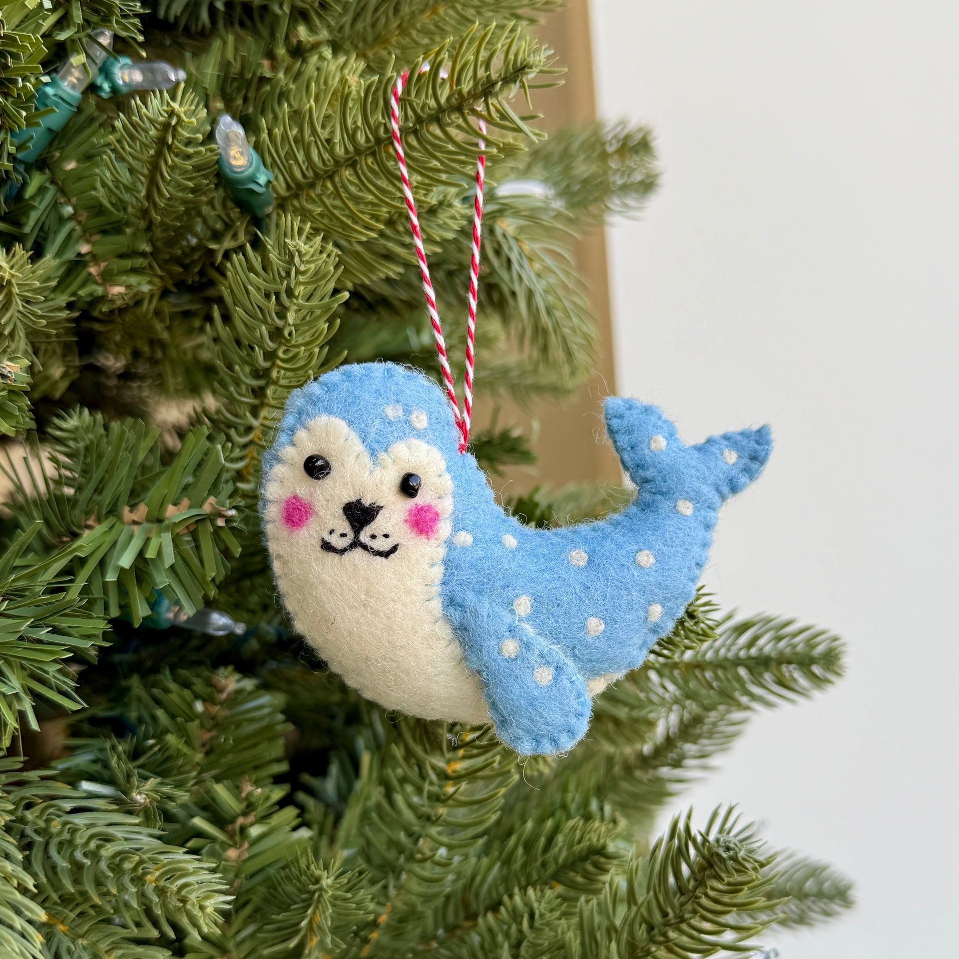 Leopard Seal Ornament, Felt Wool