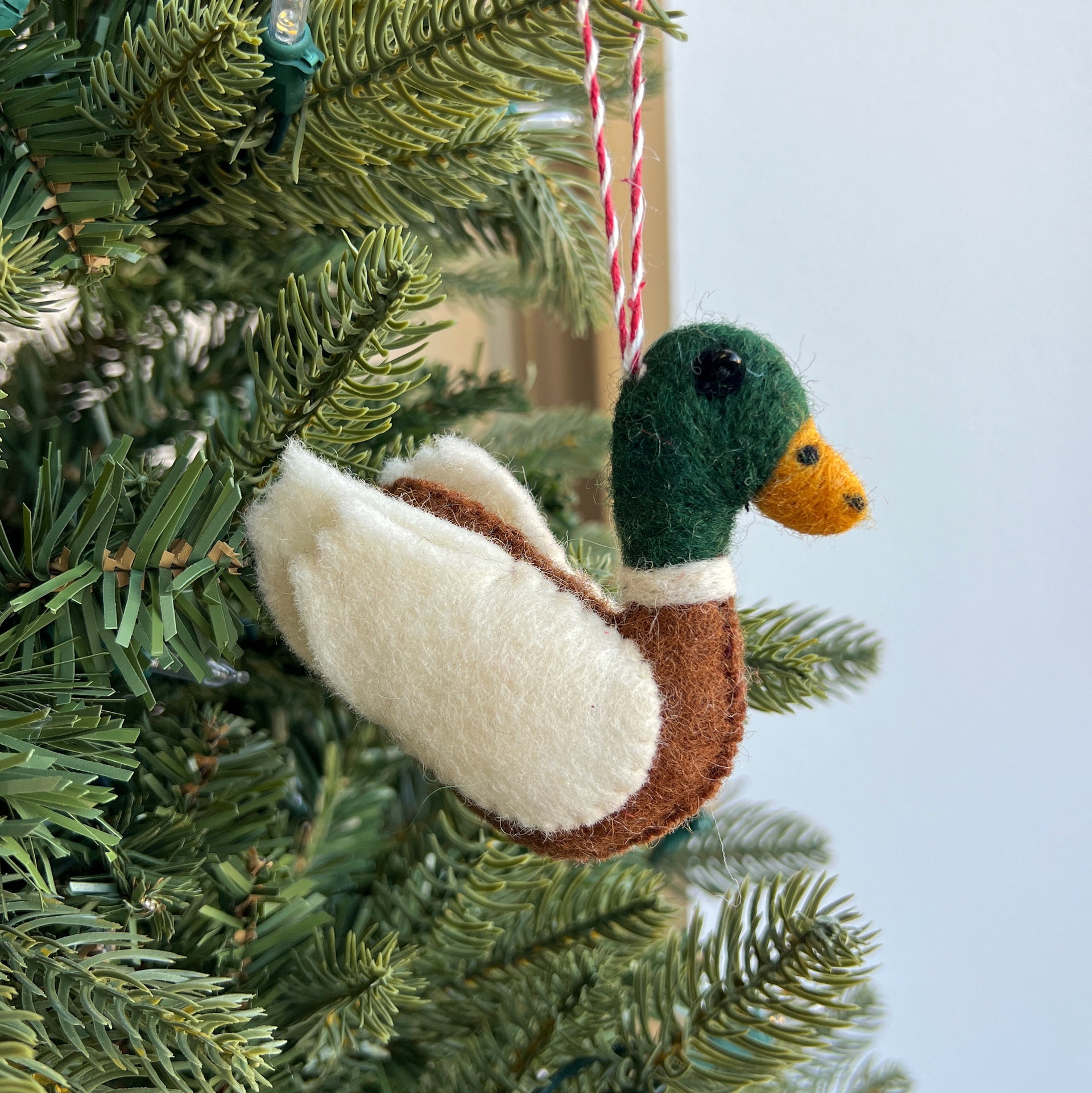 Mallard Duck Ornament, Felt Wool