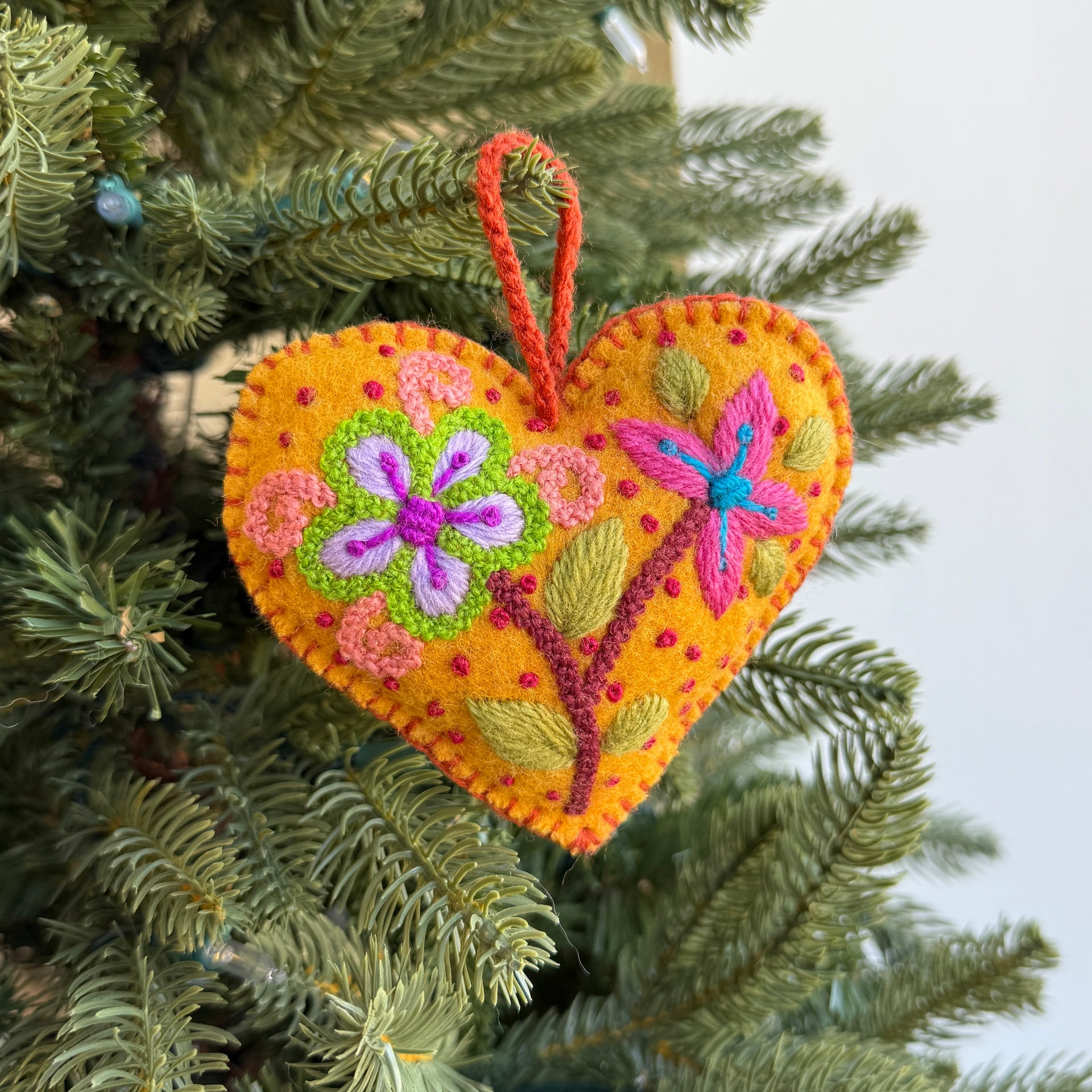 Colorful Heart Embroidered Ornaments, Variety 12 Pack