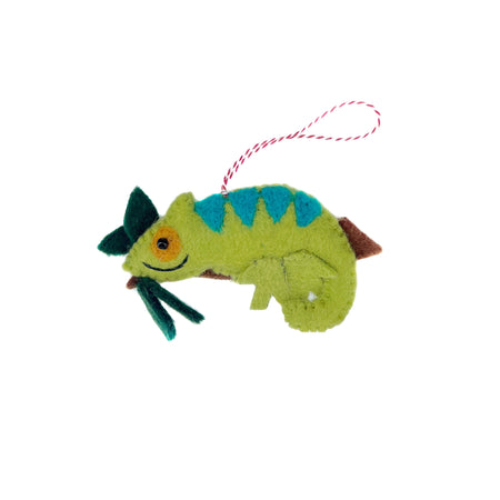 Chameleon Ornament, Felt Wool