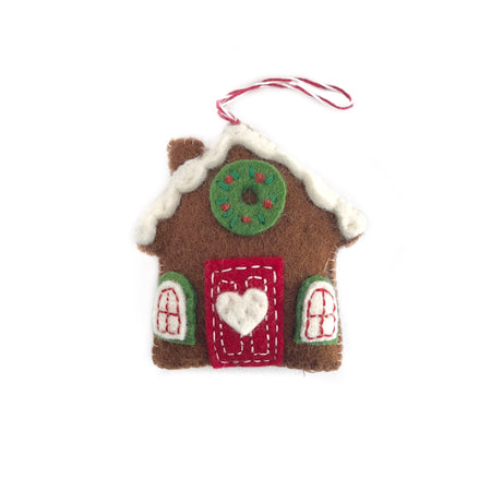 cute felt gingerbread house christmas ornament