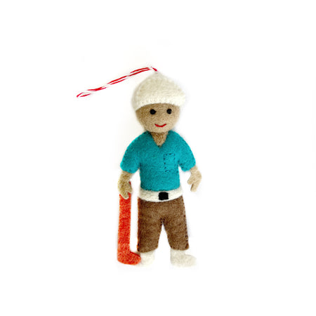 Golfer Ornament, Felt Wool