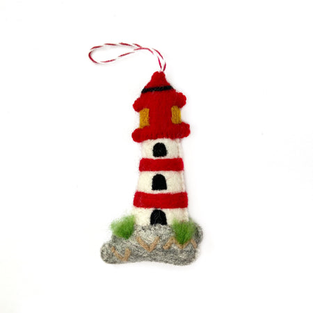 felt lighthouse ornament fair trade handmade