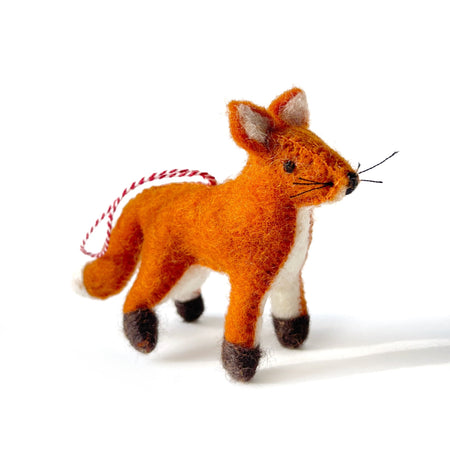 cute felt fox christmas ornament