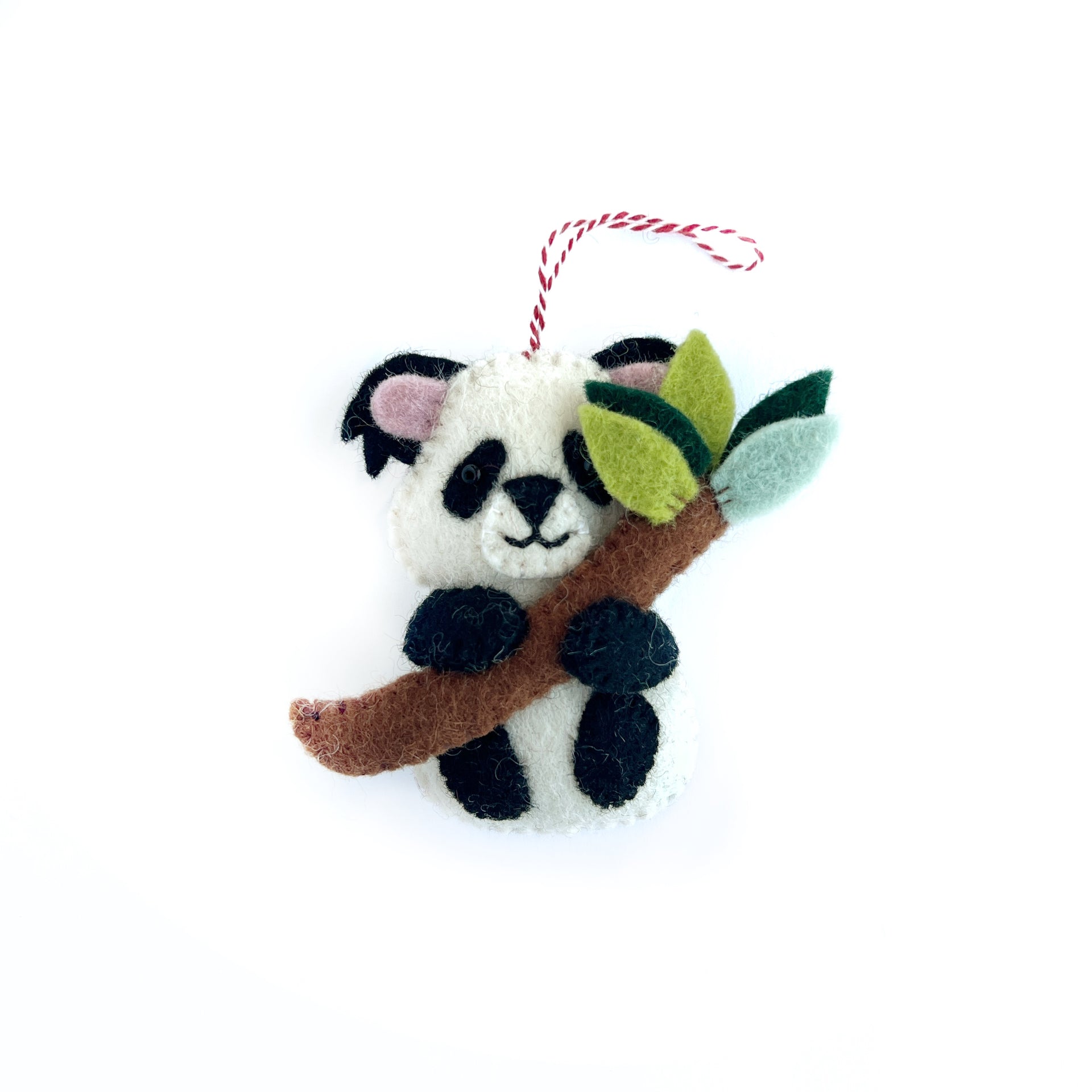 Panda with Bamboo Ornament, Felt Wool