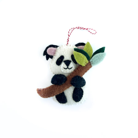 Panda with Bamboo Ornament, Felt Wool