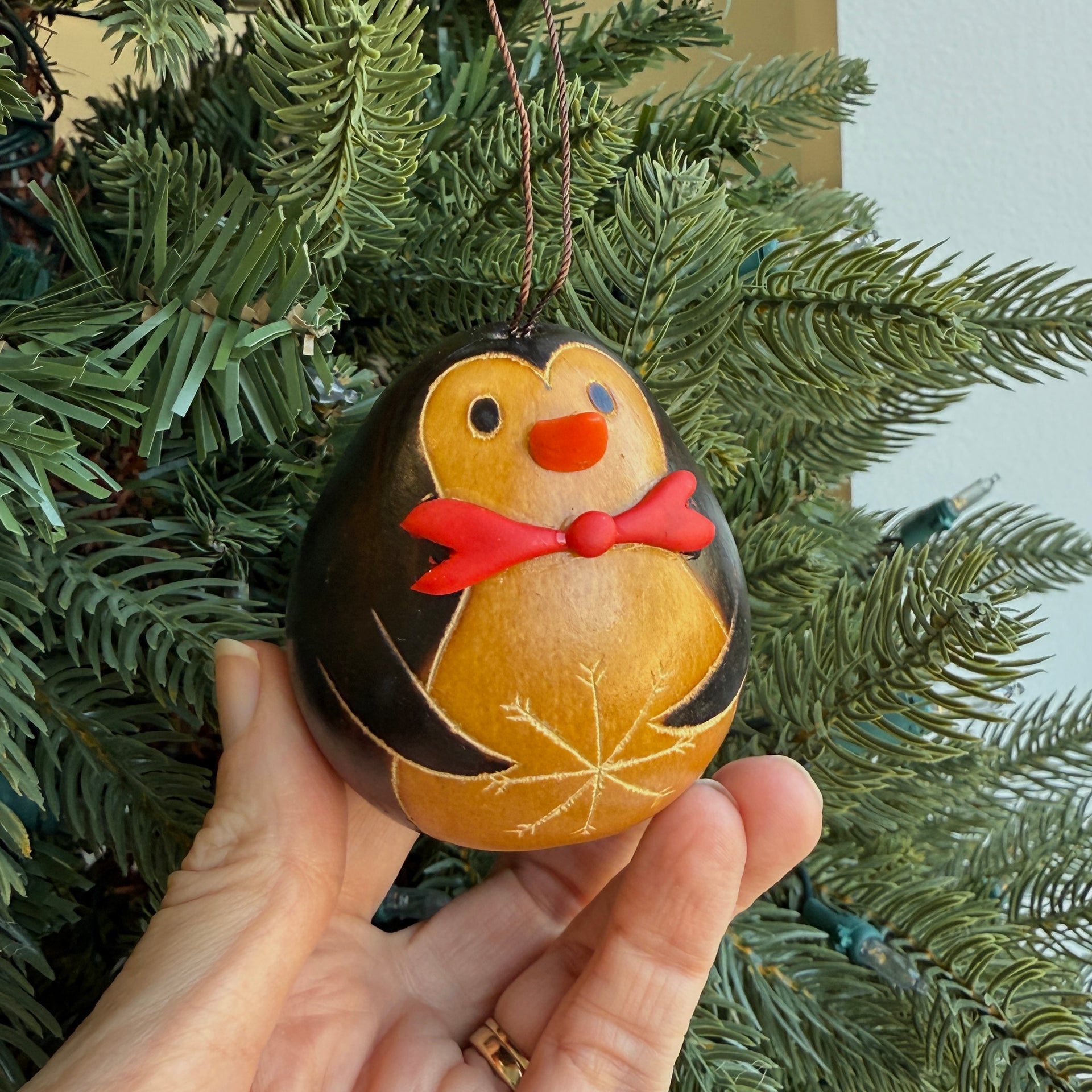 Penguin Gourd Ornament
