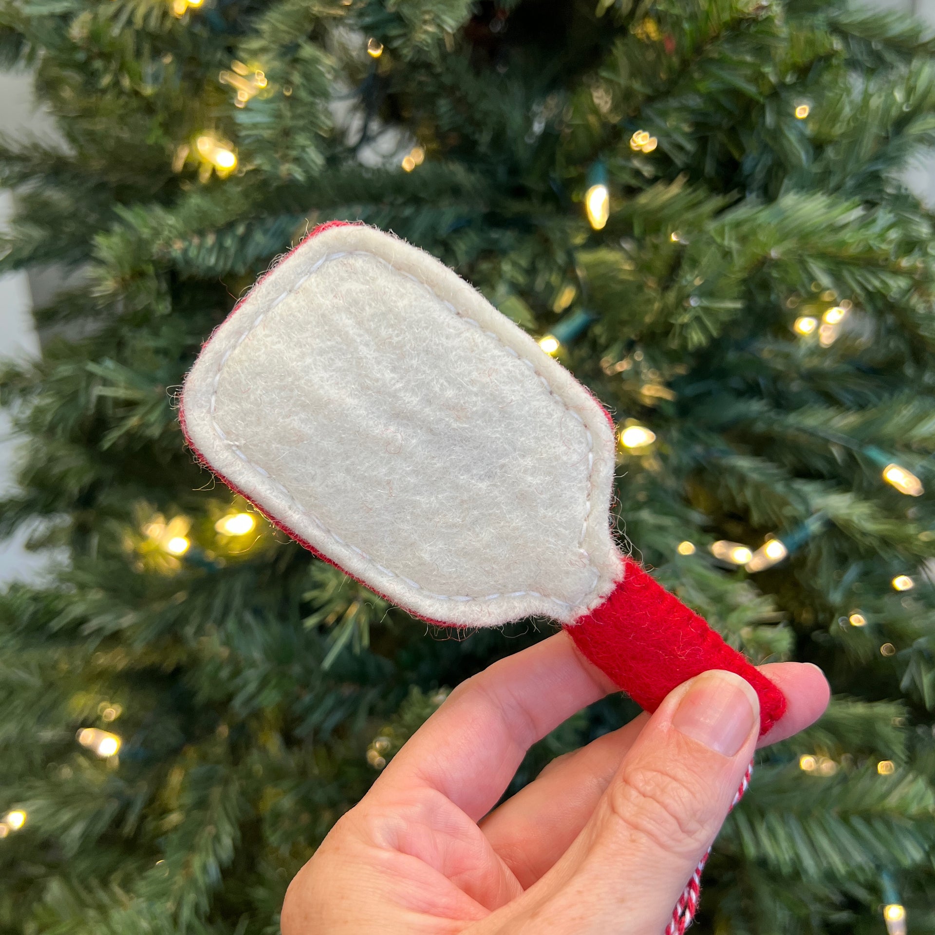 Pickleball Paddle Ornament, Felt Wool