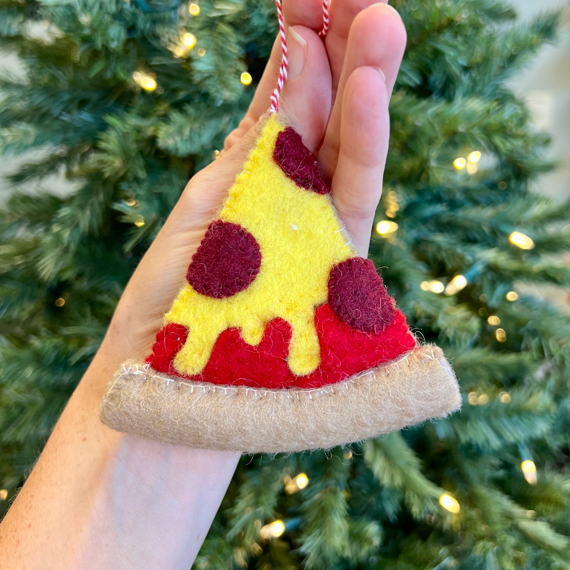 Pizza Ornament, Felt Wool