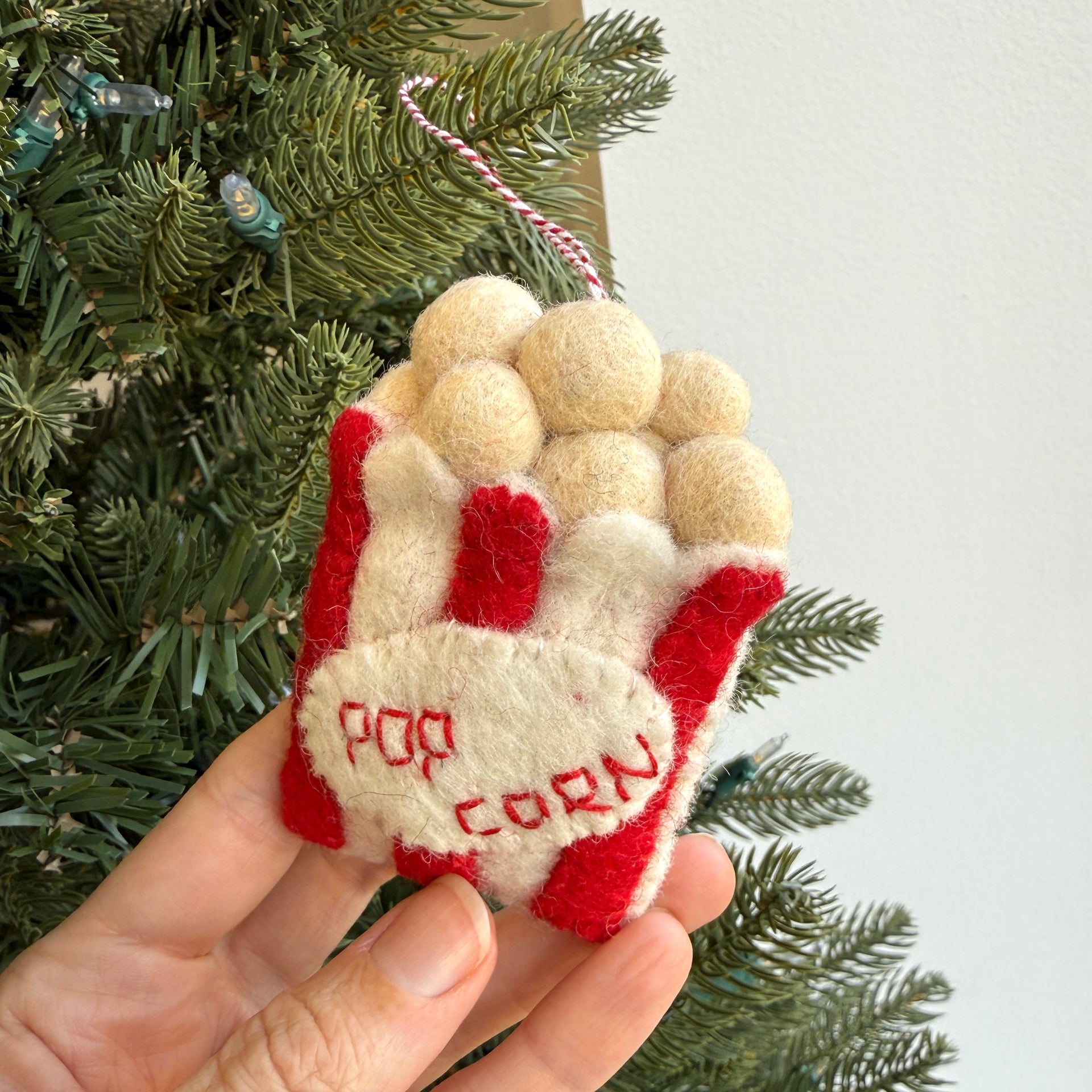 Popcorn Ornament, Felt Wool