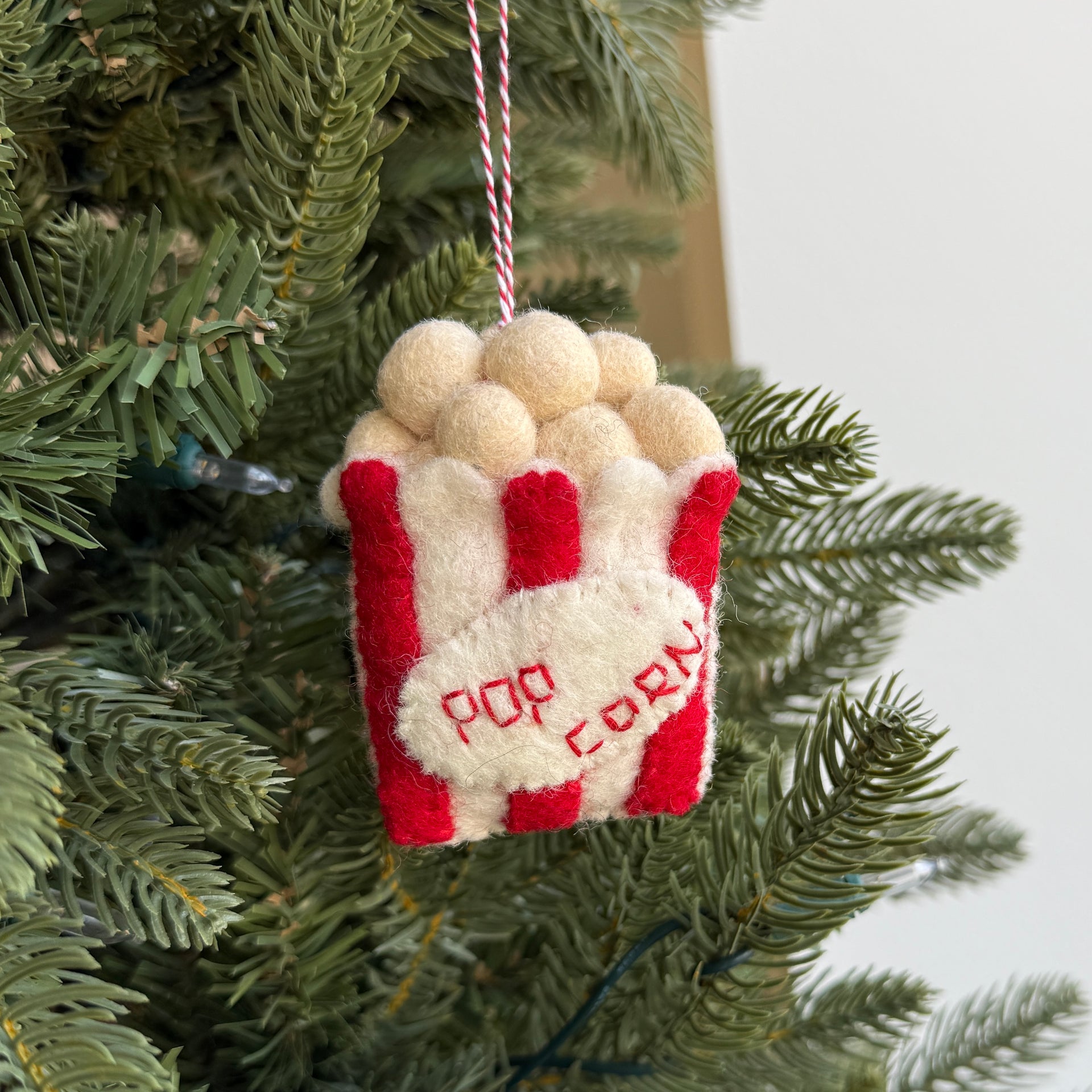 Popcorn Ornament, Felt Wool