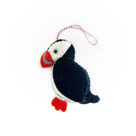 Puffin Ornament, Felt Wool