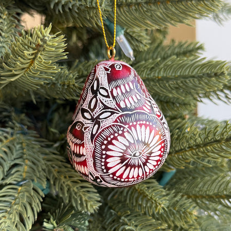 Birds in Floral Gourd Ornament