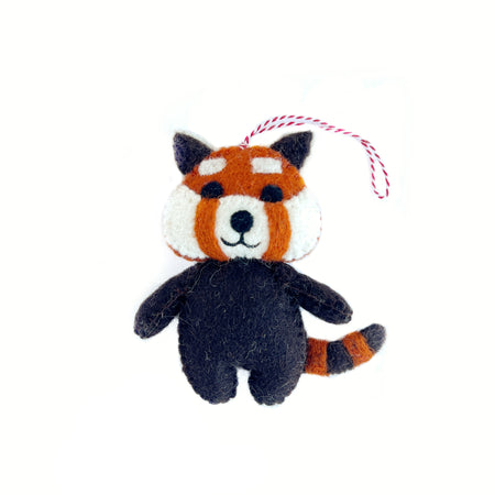 Red Panda Ornament, Felt Wool