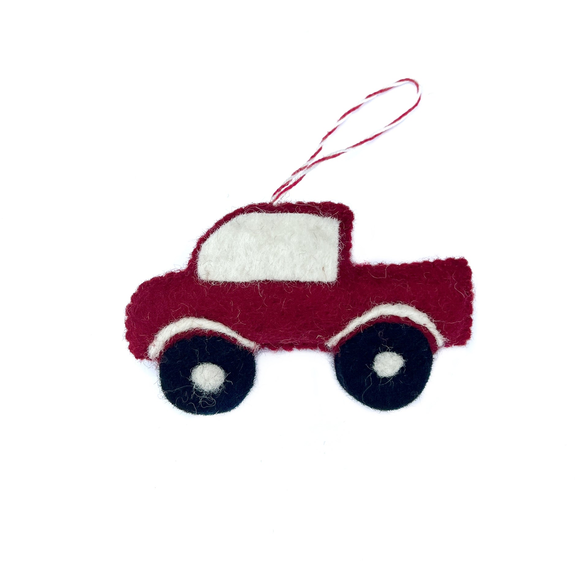 Pickup Truck Ornament, Felt Wool