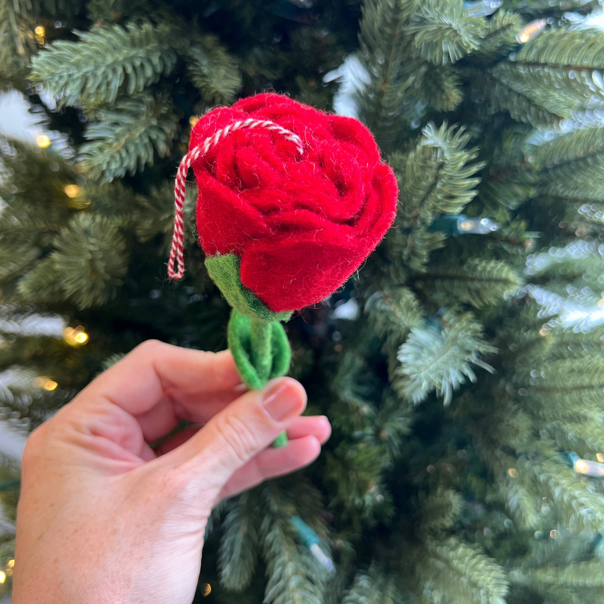 Rose Ornament, Felt Wool