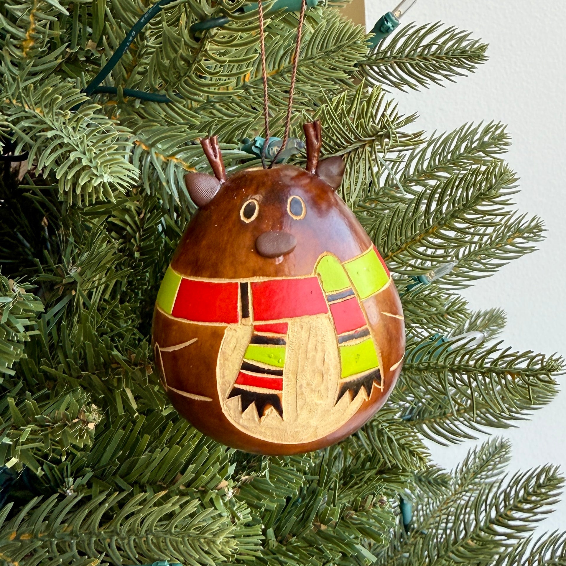 Reindeer Gourd Ornament