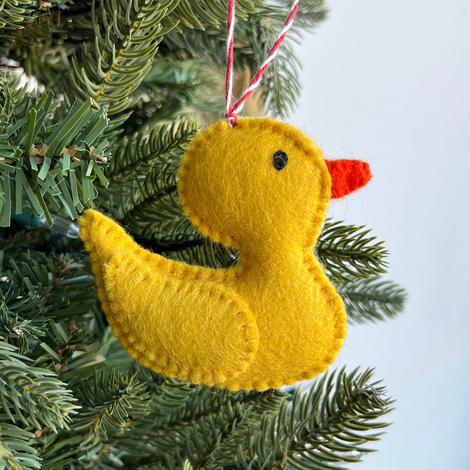 Rubber Duck Ornament, Felt Wool