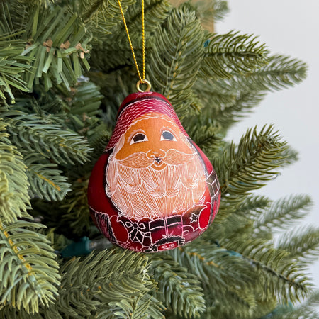 Santa Gourd Ornament
