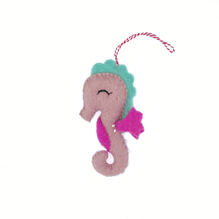 Seahorse Ornament, Felt Wool