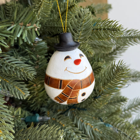 Snowman Gourd Ornament