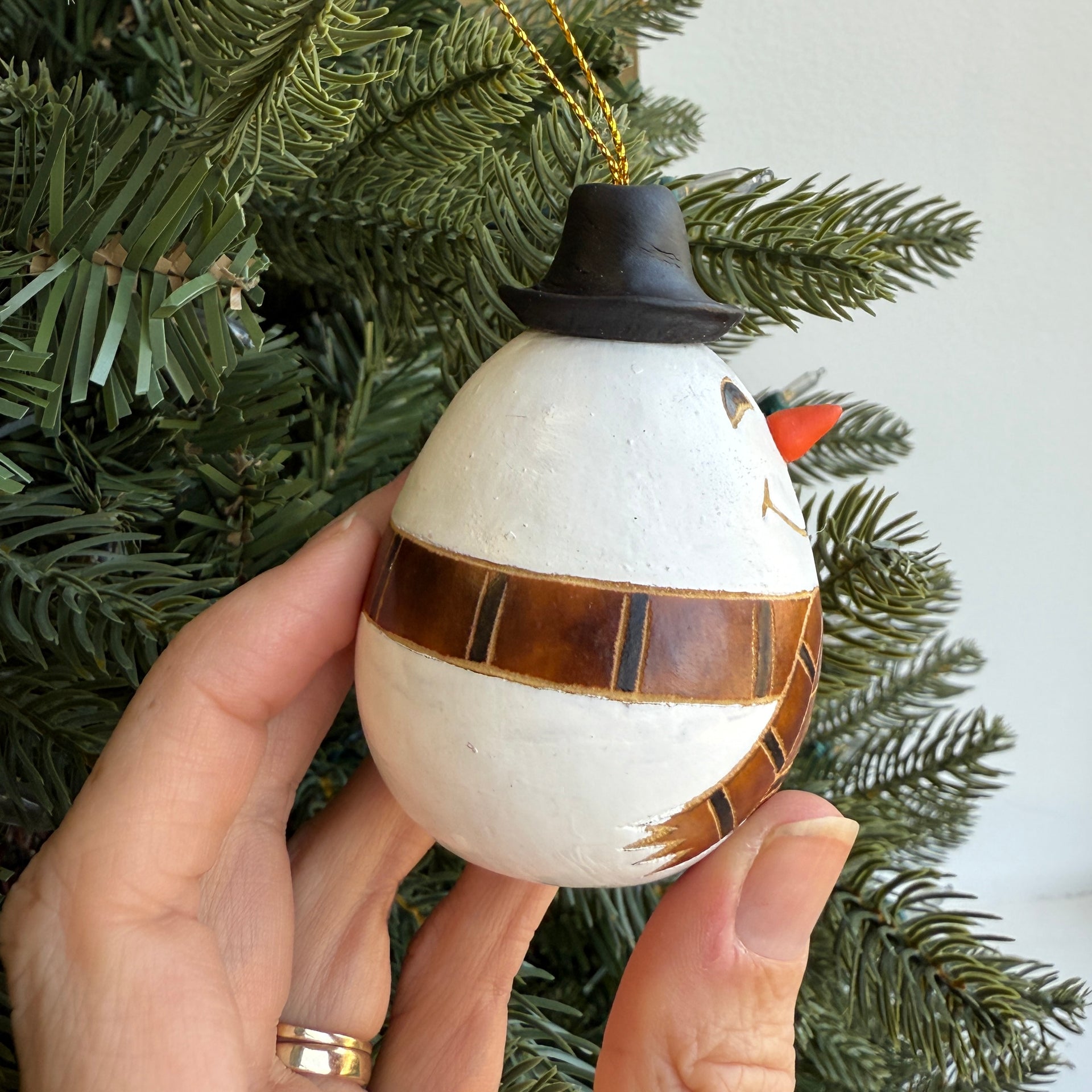 Snowman Gourd Ornament
