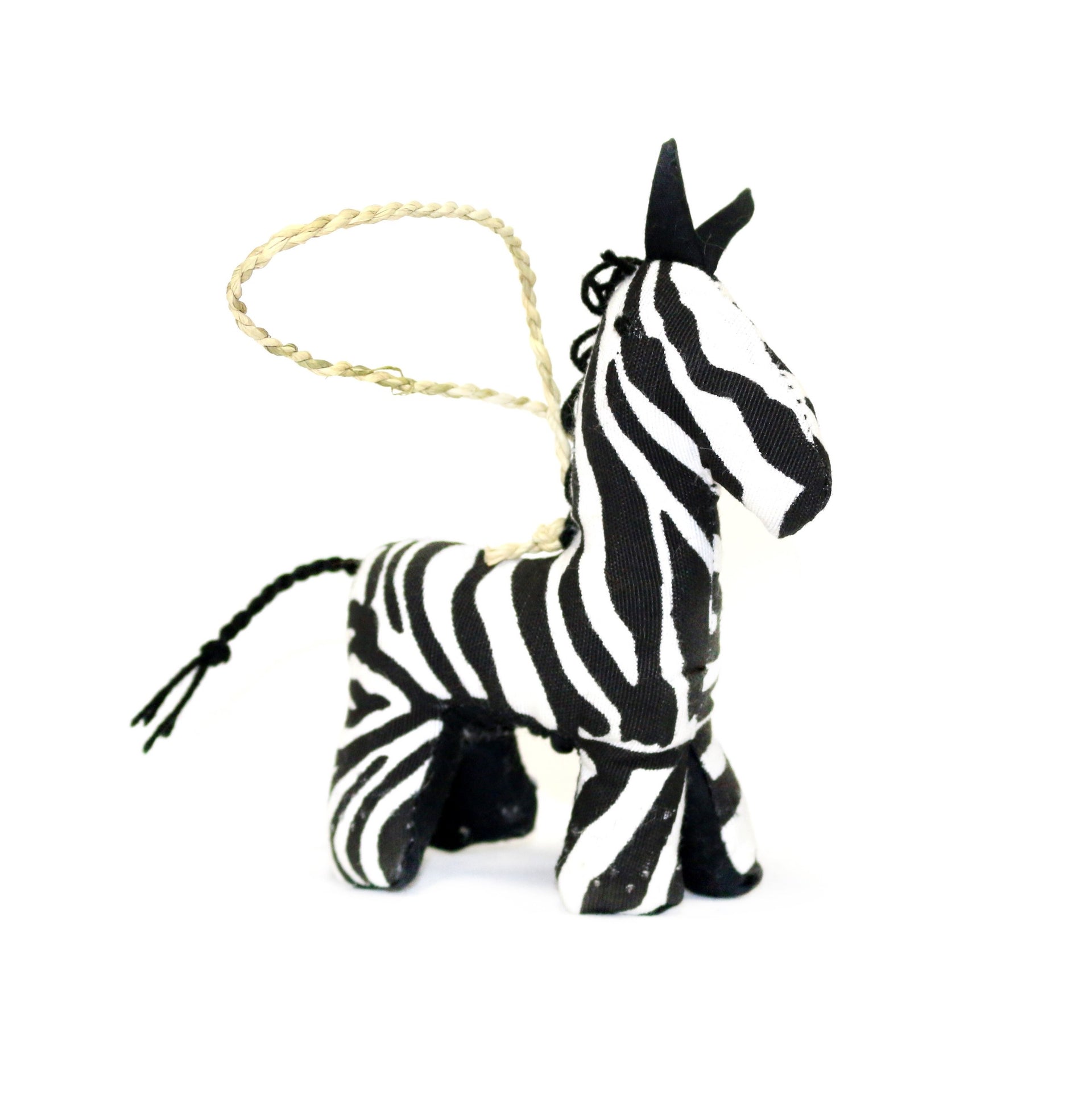 Zebra Christmas Ornament Handmade Fair Trade  in Africa