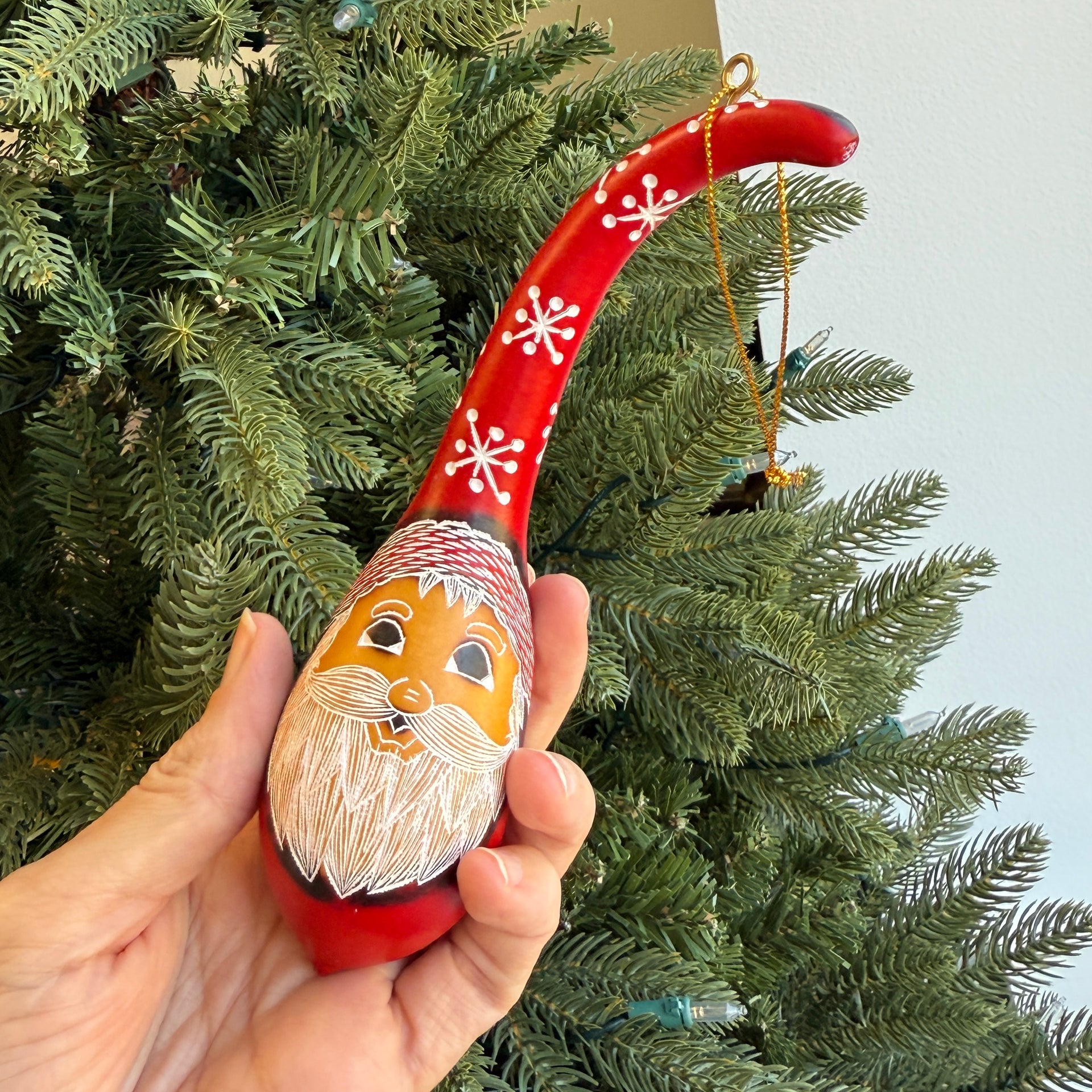 Santa Long Gourd Ornament