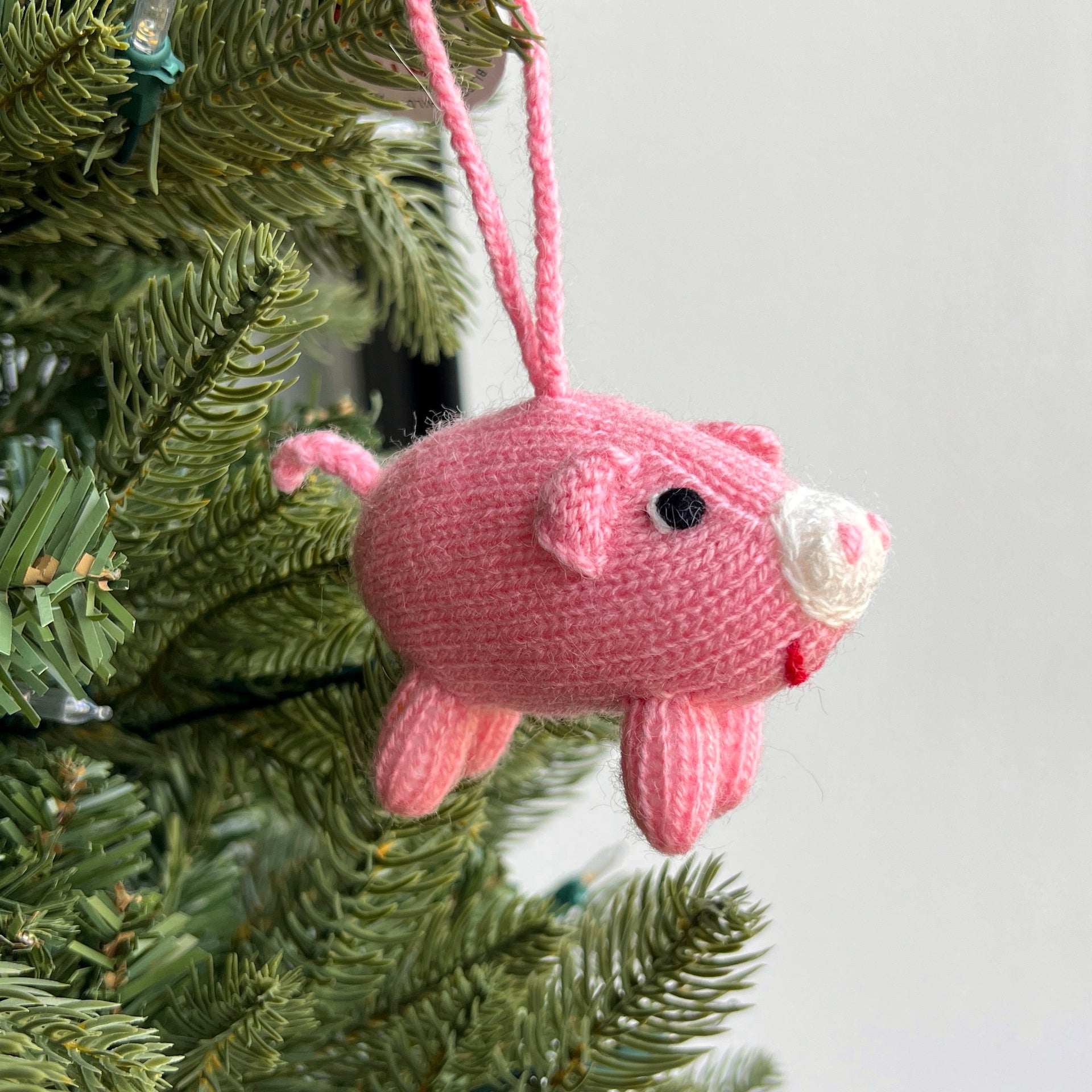 Pig Ornament, Knit Wool