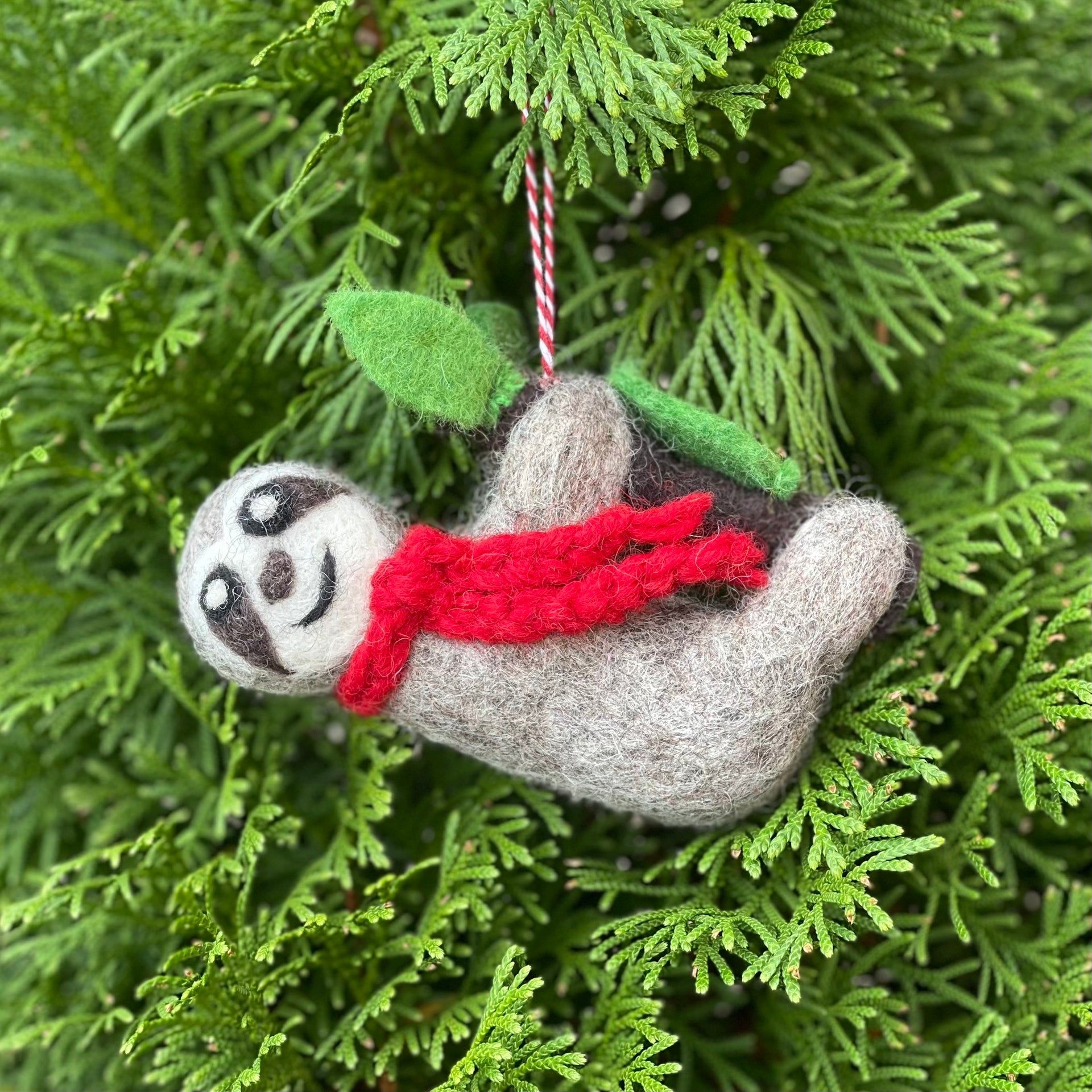 Sloth Ornament, Felt Wool