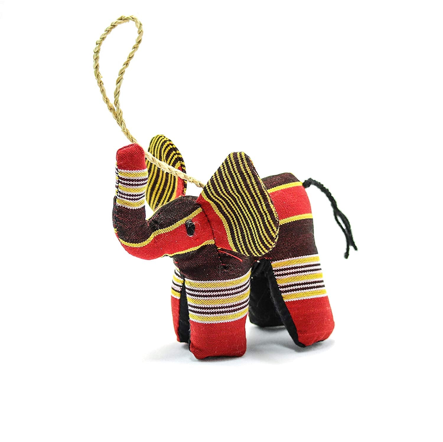 Stuffed Elephant Ornament Uganda Kikoy Fair Trade