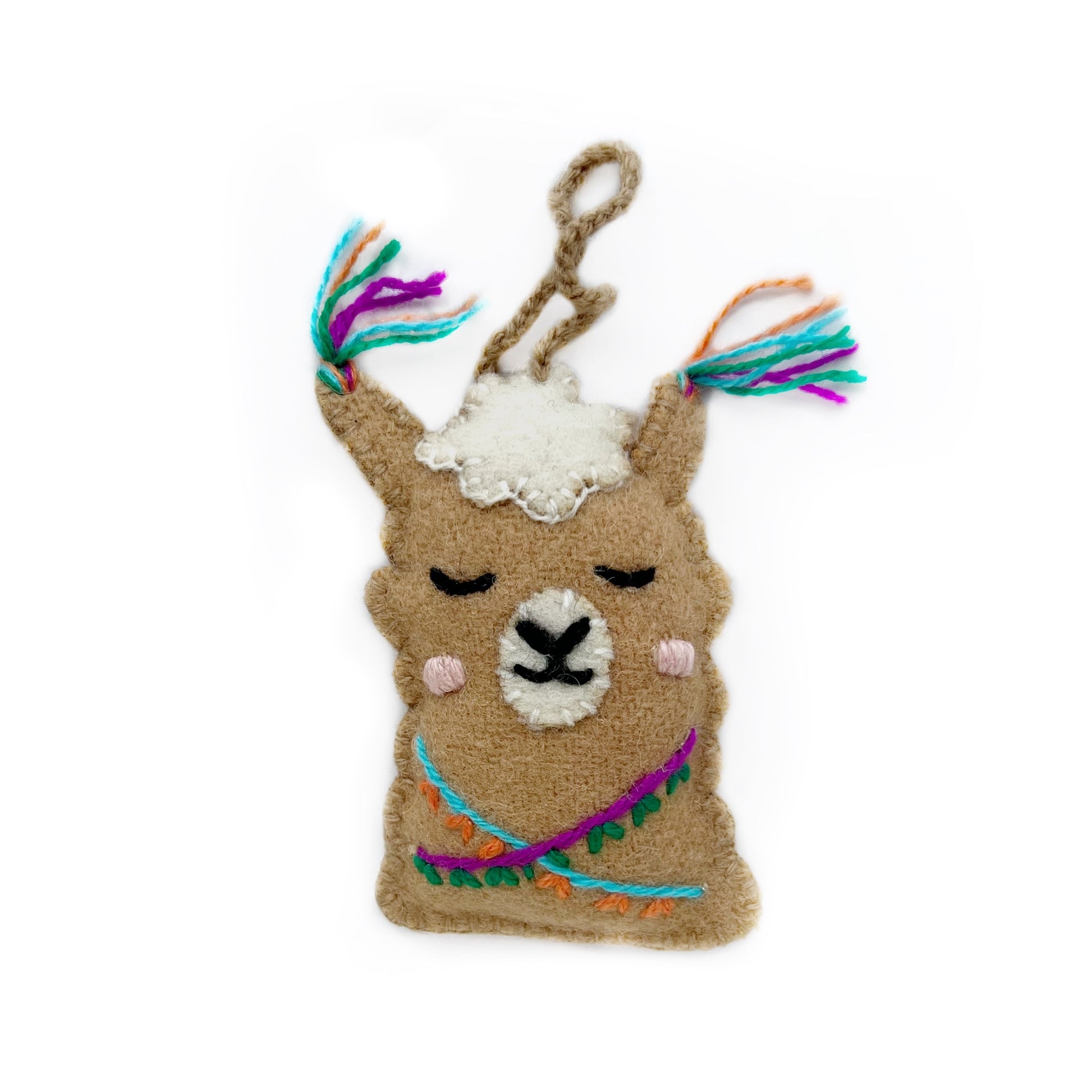 Alpaca Face Christmas Ornament Fair Trade Handmade Peru