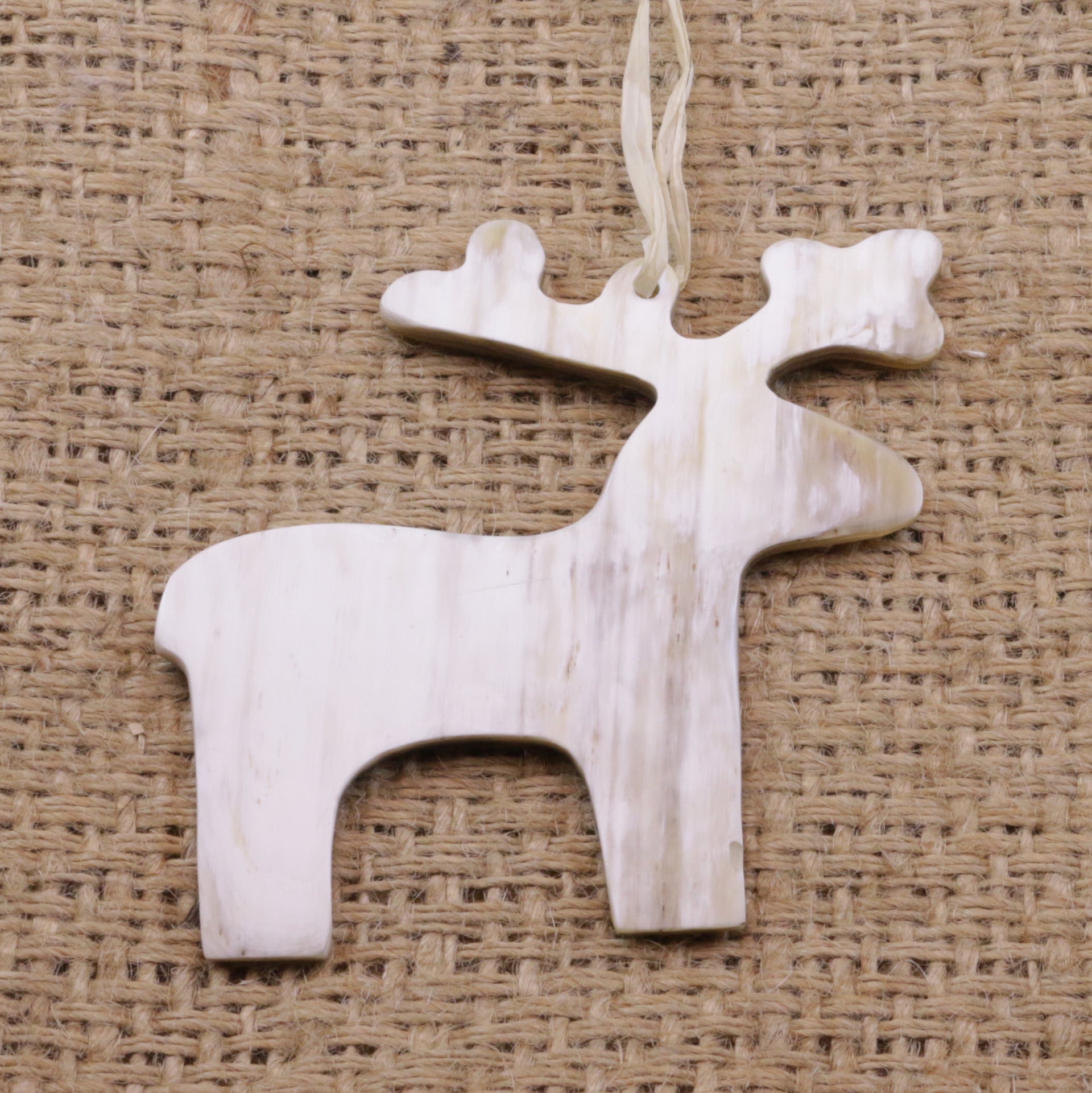 Cow Horn Deer Ornament Handmade Fair Trade