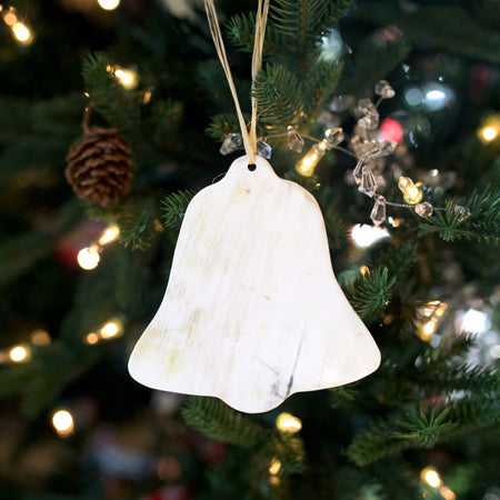 Cow Horn Bell Ornament hanging on Christmas Tree