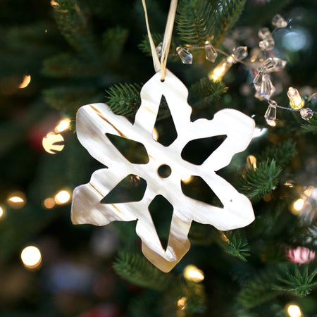 Snowflake Ornament, Cow Horn