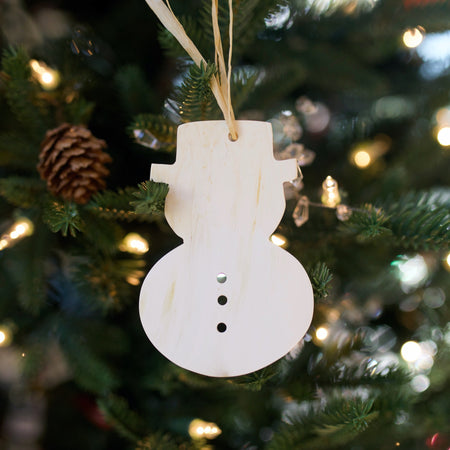 Snowman Ornament, Cow Horn