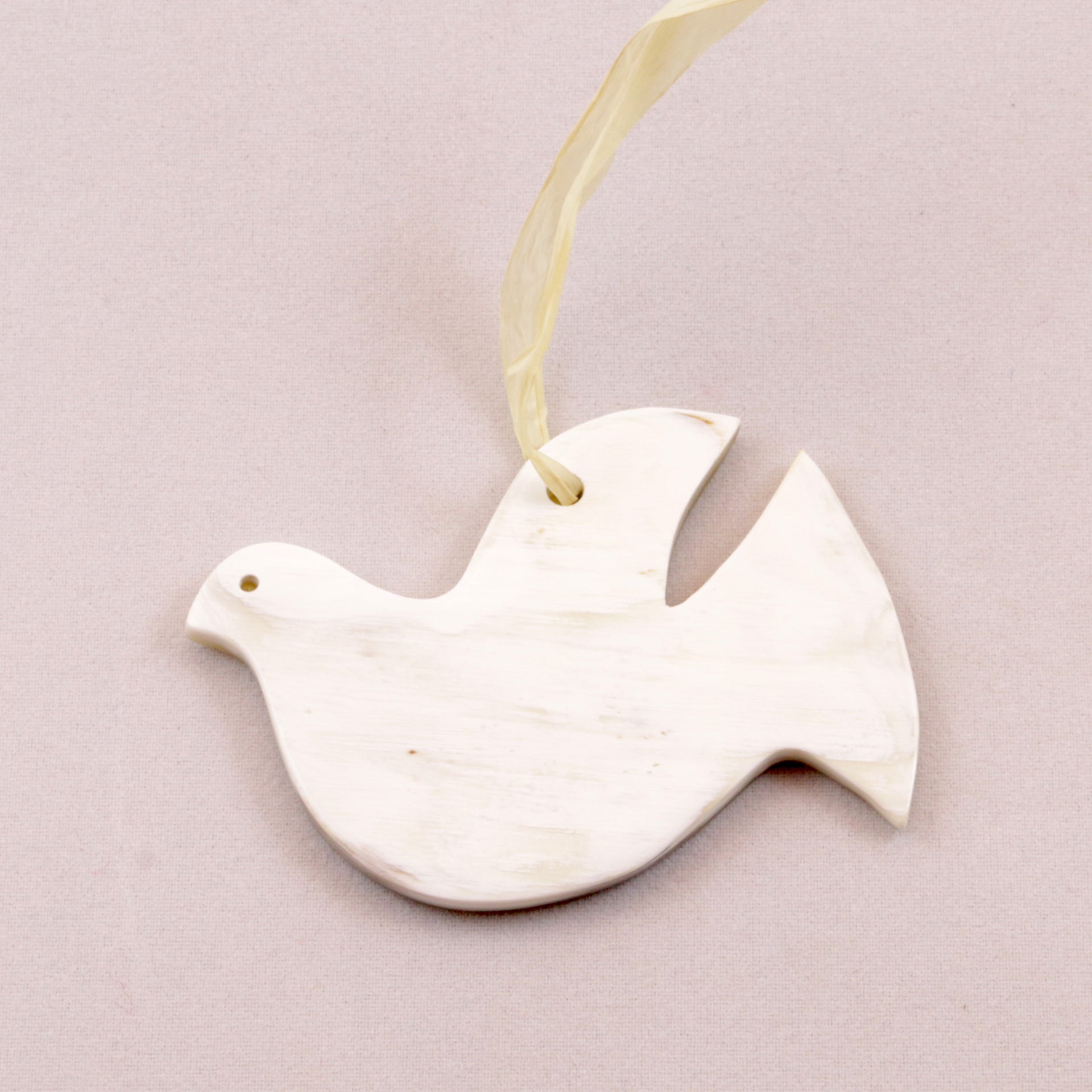 Dove Ornament, Cow Horn